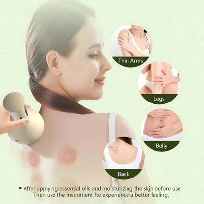 CGECGE Smart Electric Suction Cup Massager/Gua Sha Device, USB Rechargeable, With 9-Level Heating Adjustment, Sliding Steel Ball, And LCD Display. Can Be Used On The Back, Arms, And Legs. Suitable For