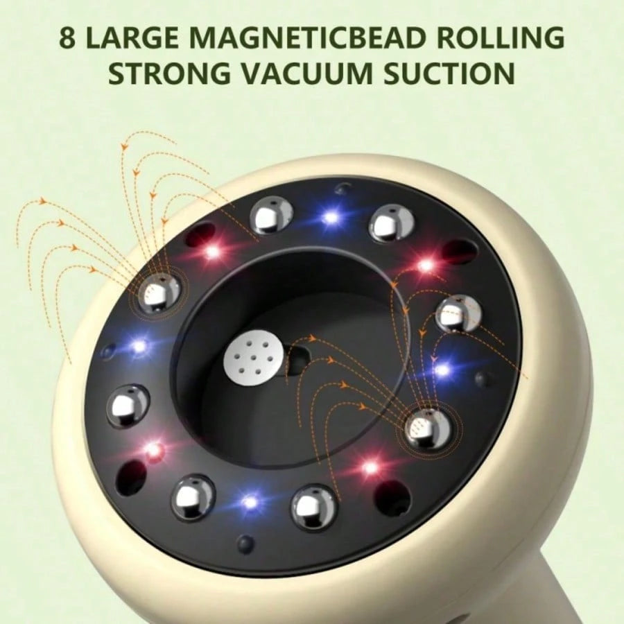 CGECGE Smart Electric Suction Cup Massager/Gua Sha Device, USB Rechargeable, With 9-Level Heating Adjustment, Sliding Steel Ball, And LCD Display. Can Be Used On The Back, Arms, And Legs. Suitable For