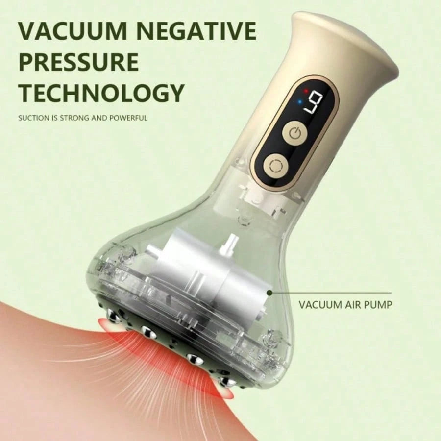 CGECGE Smart Electric Suction Cup Massager/Gua Sha Device, USB Rechargeable, With 9-Level Heating Adjustment, Sliding Steel Ball, And LCD Display. Can Be Used On The Back, Arms, And Legs. Suitable For