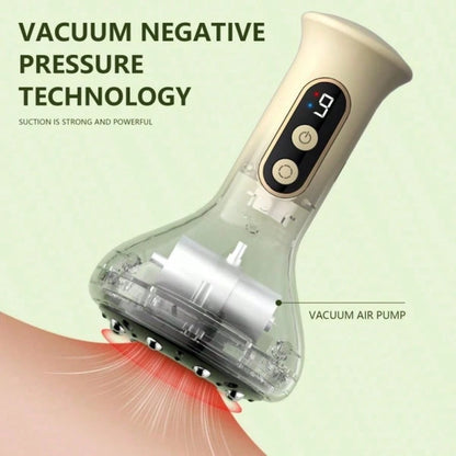 CGECGE Smart Electric Suction Cup Massager/Gua Sha Device, USB Rechargeable, With 9-Level Heating Adjustment, Sliding Steel Ball, And LCD Display. Can Be Used On The Back, Arms, And Legs. Suitable For