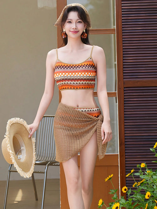 CHE IN Thai Bikini Swimsuit For Women, Split Three-Piece Set, Covers Belly And Looks Thin, Gathers Small Breasts, Korean Hot Spring