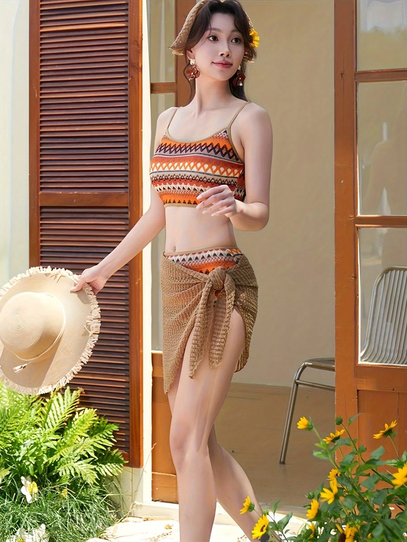 CHE IN Thai Bikini Swimsuit For Women, Split Three-Piece Set, Covers Belly And Looks Thin, Gathers Small Breasts, Korean Hot Spring
