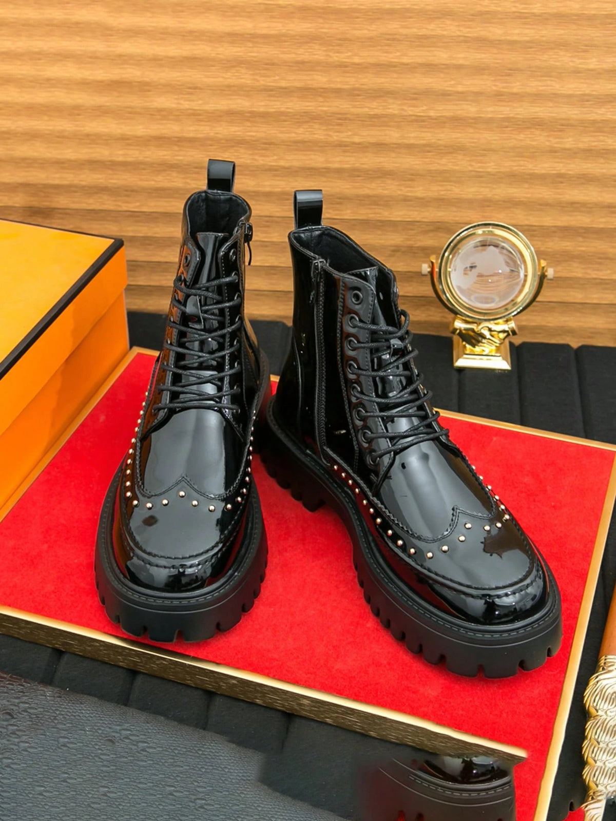 Chelsea Boots Men's Riding Boots High-Top Artificial Leather Shoes Korean Style British Ankle Boots Hairdresser PU Boots Black Business Commute Formal Shoes British Pointed Toe Plus Size Work Groom Ox