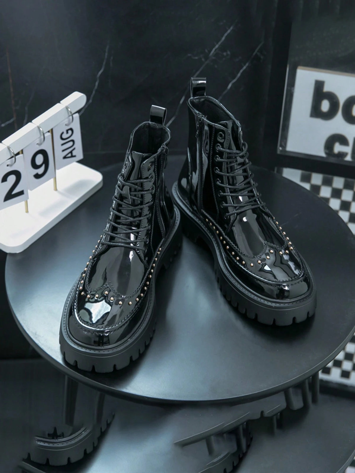 Chelsea Boots Men's Riding Boots High-Top Artificial Leather Shoes Korean Style British Ankle Boots Hairdresser PU Boots Black Business Commute Formal Shoes British Pointed Toe Plus Size Work Groom Ox
