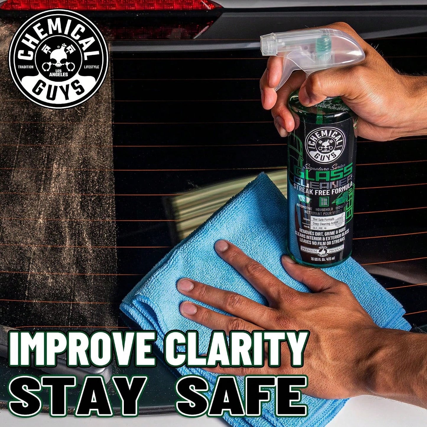 Chemical Guys Glass Cleaner Signature Series- Ammonia-Free Window And Mirror Spray For Cars, Trucks, SUVs, And RVs- For Tinted Glass, Windshields, Household Windows &Amp; Interior Surfaces- 16 Oz