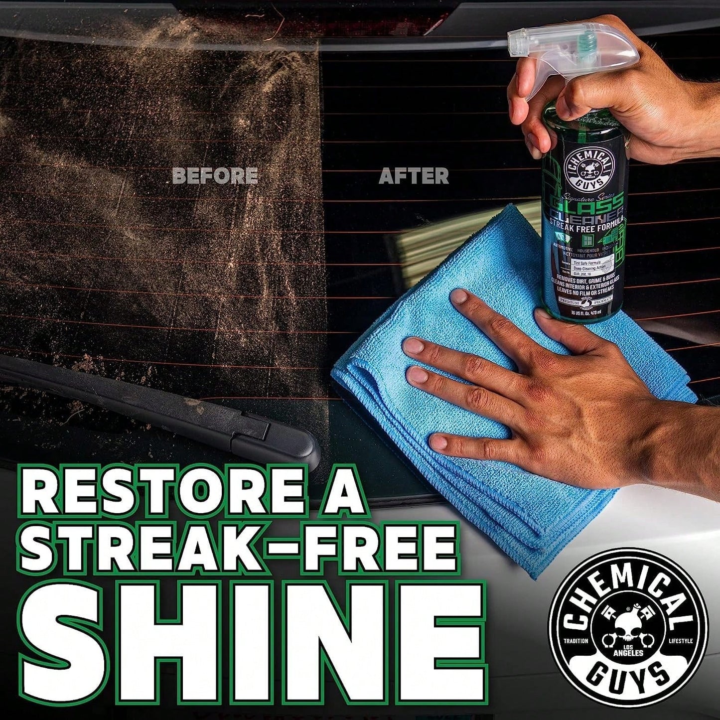 Chemical Guys Glass Cleaner Signature Series- Ammonia-Free Window And Mirror Spray For Cars, Trucks, SUVs, And RVs- For Tinted Glass, Windshields, Household Windows &Amp; Interior Surfaces- 16 Oz
