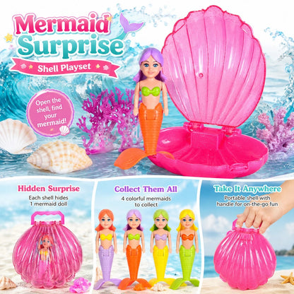 Children's Mermaid Pool Toy, Transparent Shell Mermaid, Summer Pool Party Gift, Beach Toy, Pool Toy, Bath Toy