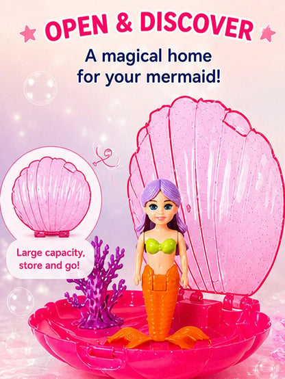 Children's Mermaid Pool Toy, Transparent Shell Mermaid, Summer Pool Party Gift, Beach Toy, Pool Toy, Bath Toy