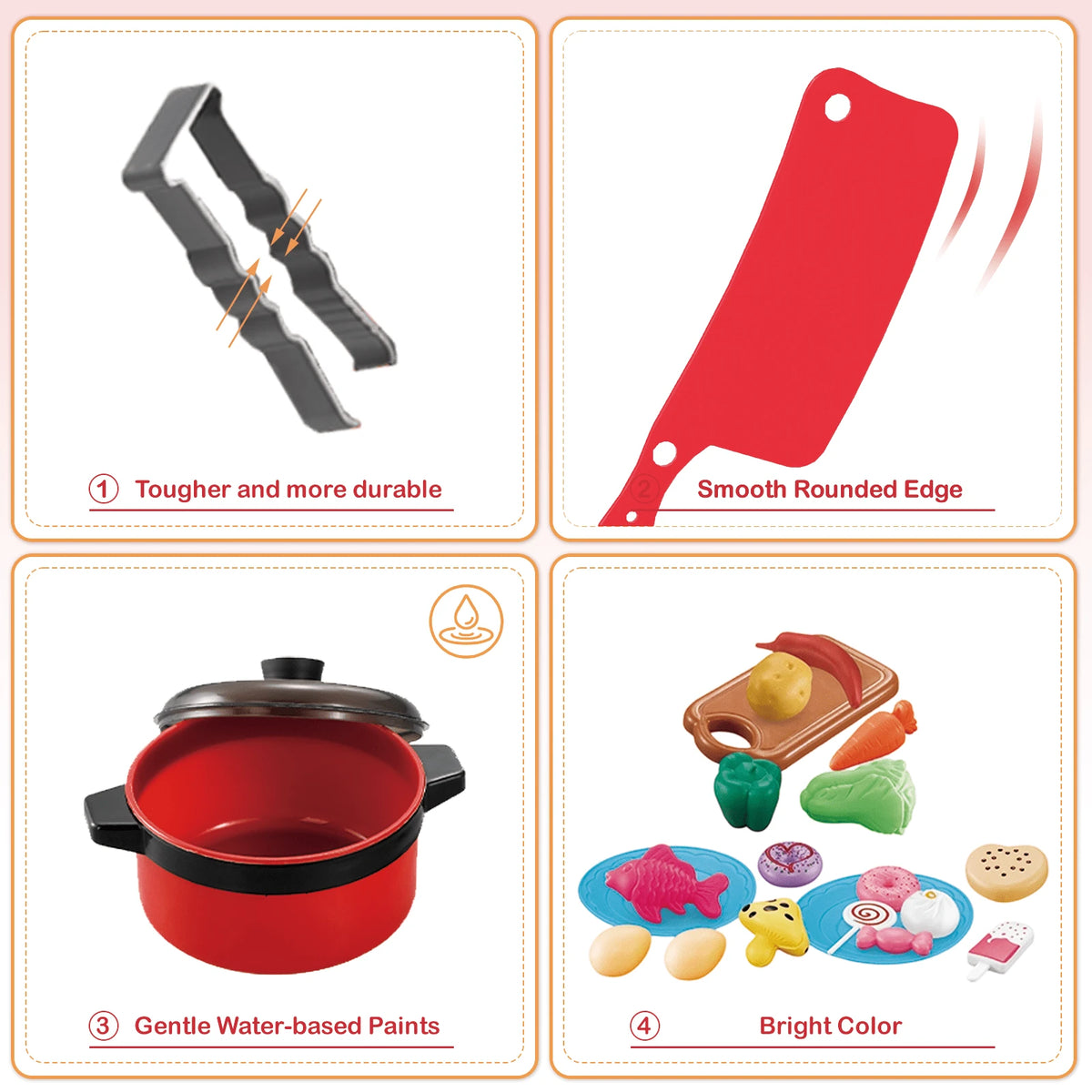 Children's Mini Pretend Play Kitchen Toy Set, Realistic Cooking Toys With Complete Cookware And Fruit & Vegetable Cutting Toys, Interactive Role-Play Educational Toy, Ideal Birthday & Holiday Gift For