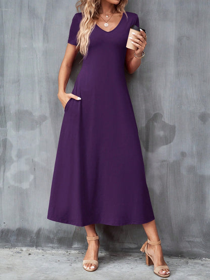 Clasi Women's Solid Color Hidden Pocket Dress