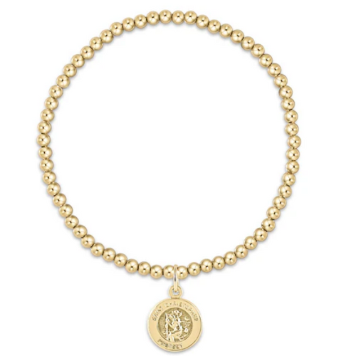 Classic Gold 3 mm Bead Bracelet Protection Gold Disc