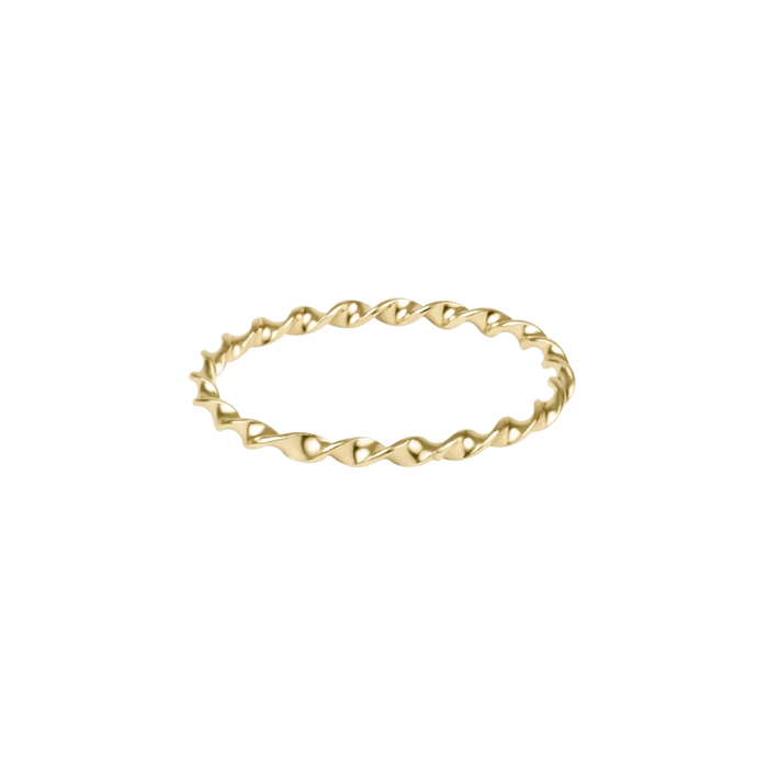 Classic Gold Twisted Thin Band Ring