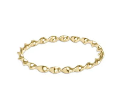 Classic Gold Twisted Thin Band Ring