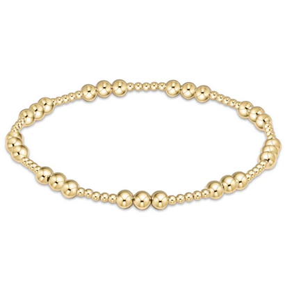 Classic Joy Pattern 4mm Bead Bracelet Gold