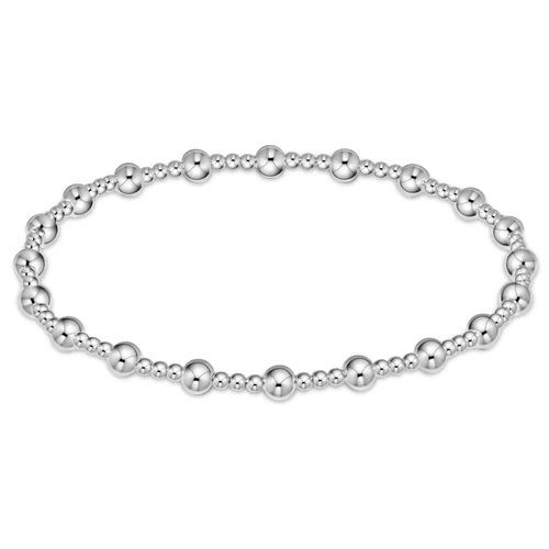 Classic Sincerity Pattern 4mm Sterling Bead Bracelet