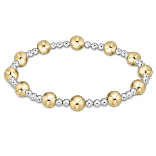 Classic Sincerity Pattern 6mm Bead Bracelet Mixed Metal