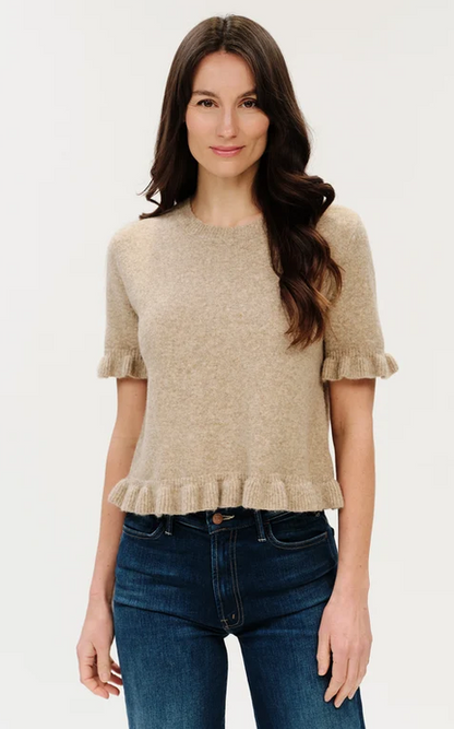 Cleo Ruffle Edge Sweater Latte