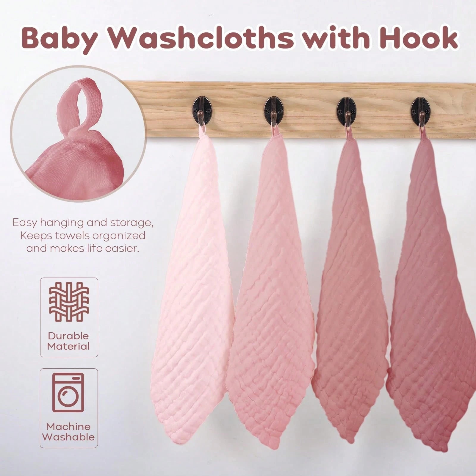 CN. 12pcs 20x10 Inch/9x9 Inch Muslin Baby Washcloths 100% O-Rganic Cotton,Baby Stuff,Face Towels Wash Cloths For Baby Soft And Absorbent Baby Wipes