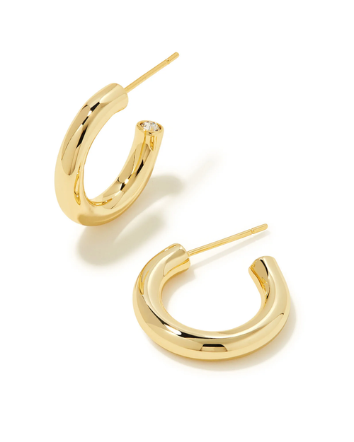 Colette Huggie Hoop Earrings Gold Metal
