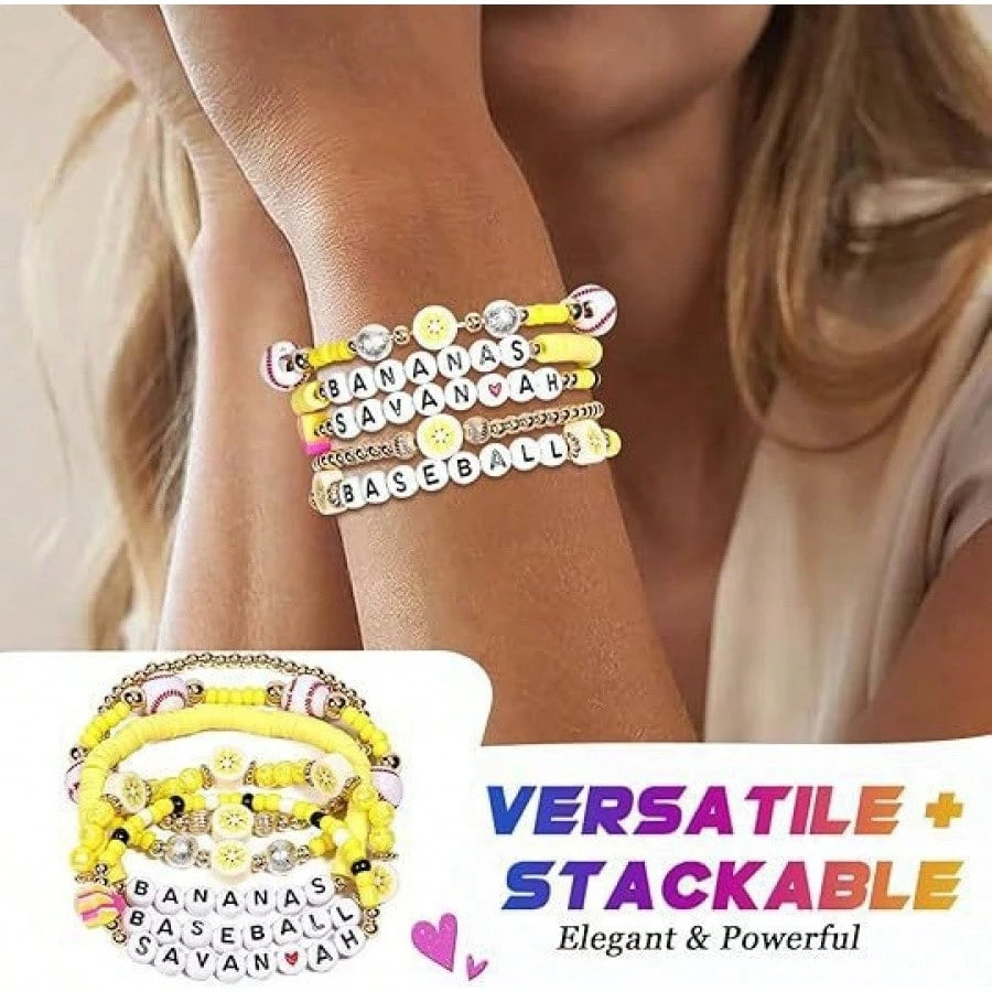 Colorful Dopamine Fruit Bead Stretch Wrist Decor, Mini Bead Soft Clay Stackable Friendship Hand Ornament For Daily Friend Gift