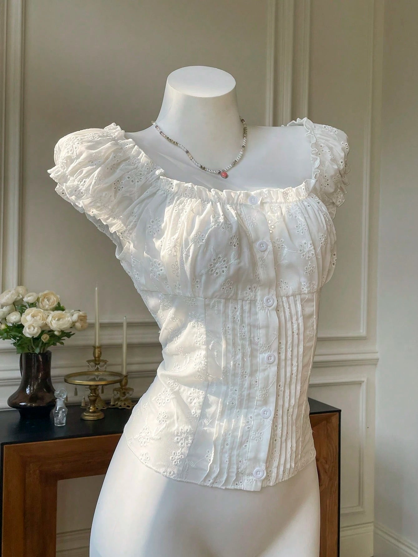 Comfortcana White Jacquard Woven Shirt, Fashion Design Suitable For Summer
