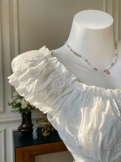 Comfortcana White Jacquard Woven Shirt, Fashion Design Suitable For Summer