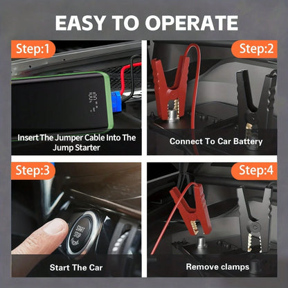 Compact 4500A Car Battery Jump Starter 12V, Winter-Use Emergency Power Bank, USB Charging & LED Torch Fits Glove Box, Emergency Kit For Cars SUV, Ideal Gift For Husband Dad Son, Fast Charging Gear