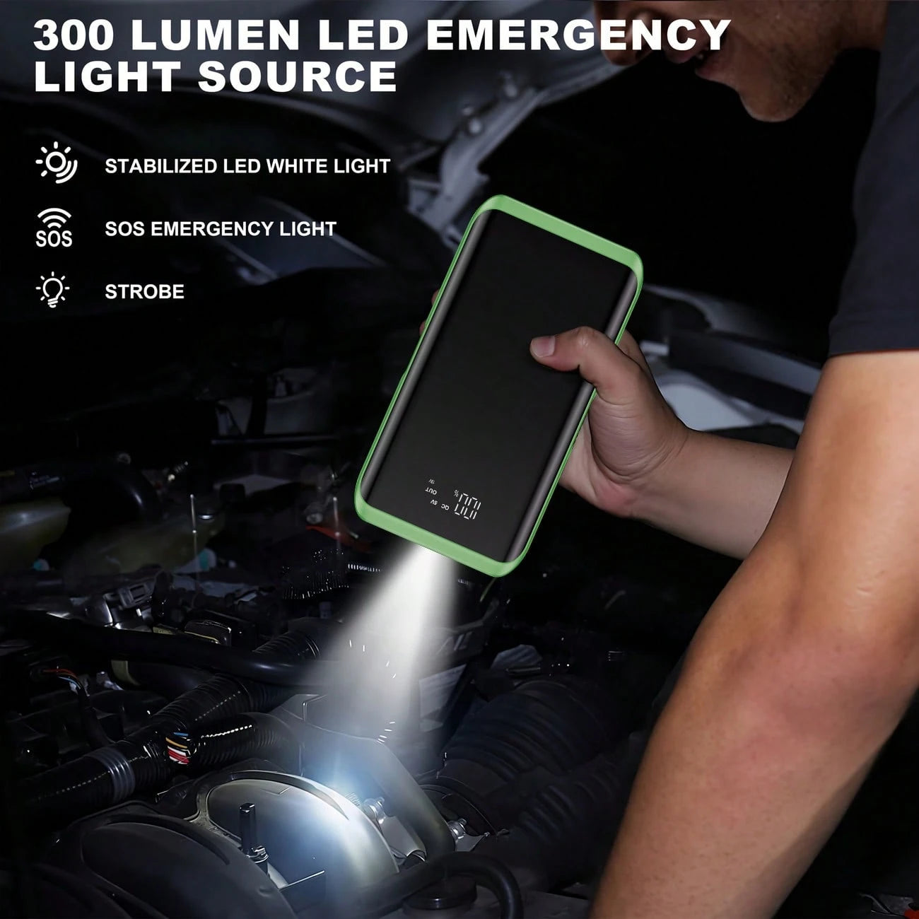 Compact 4500A Car Battery Jump Starter 12V, Winter-Use Emergency Power Bank, USB Charging & LED Torch Fits Glove Box, Emergency Kit For Cars SUV, Ideal Gift For Husband Dad Son, Fast Charging Gear