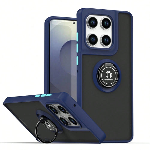Compatible With Moto Edge60/50/40/30Pro/G12345678998765421 Phone Case, Skin-Friendly Anti-Fingerprint Ring Holder Shockproof Luxury Protective Case With Dust-Proof Holes, Thick Edges, Electroplated, C