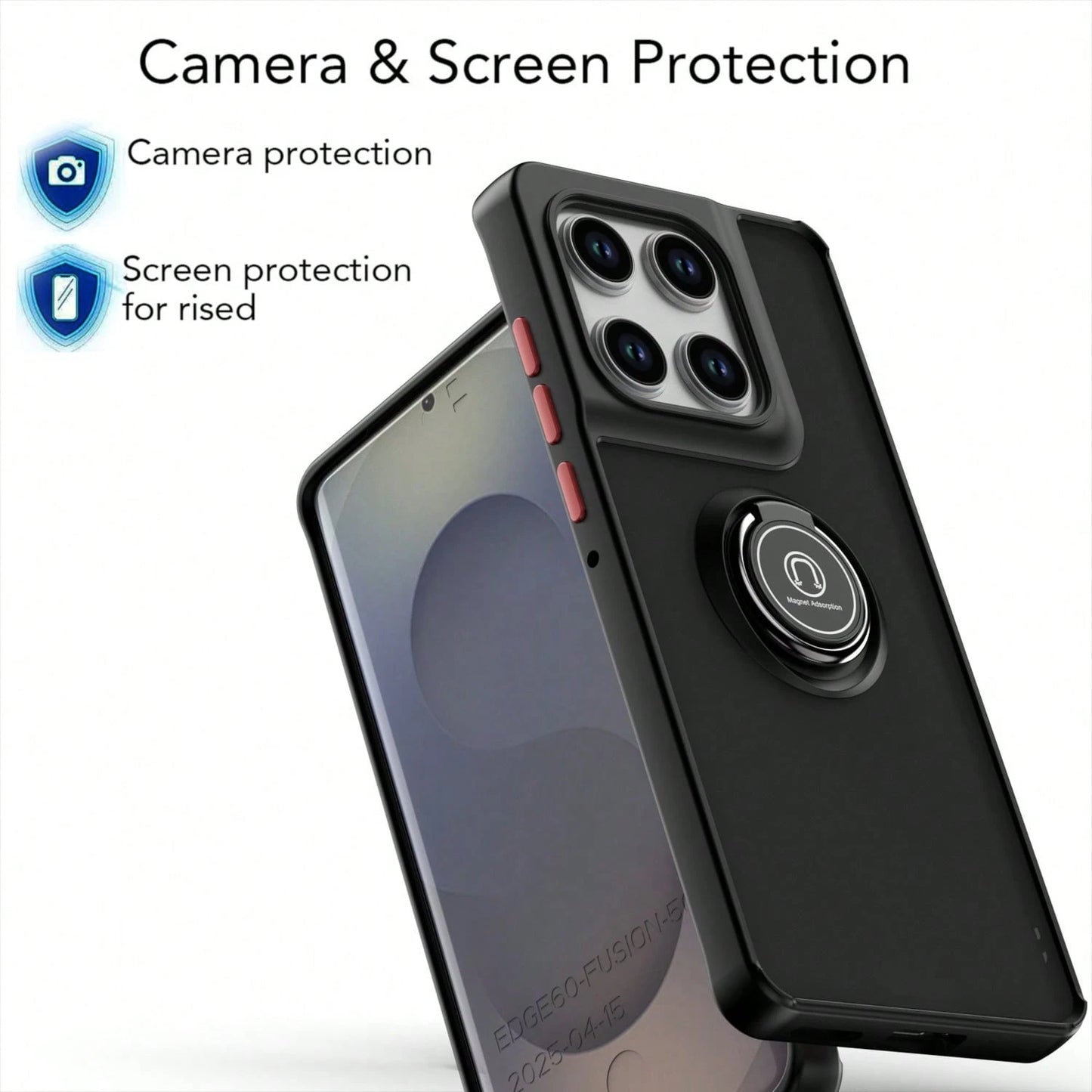 Compatible With Moto Edge60/50/40/30Pro/G12345678998765421 Phone Case, Skin-Friendly Anti-Fingerprint Ring Holder Shockproof Luxury Protective Case With Dust-Proof Holes, Thick Edges, Electroplated, C