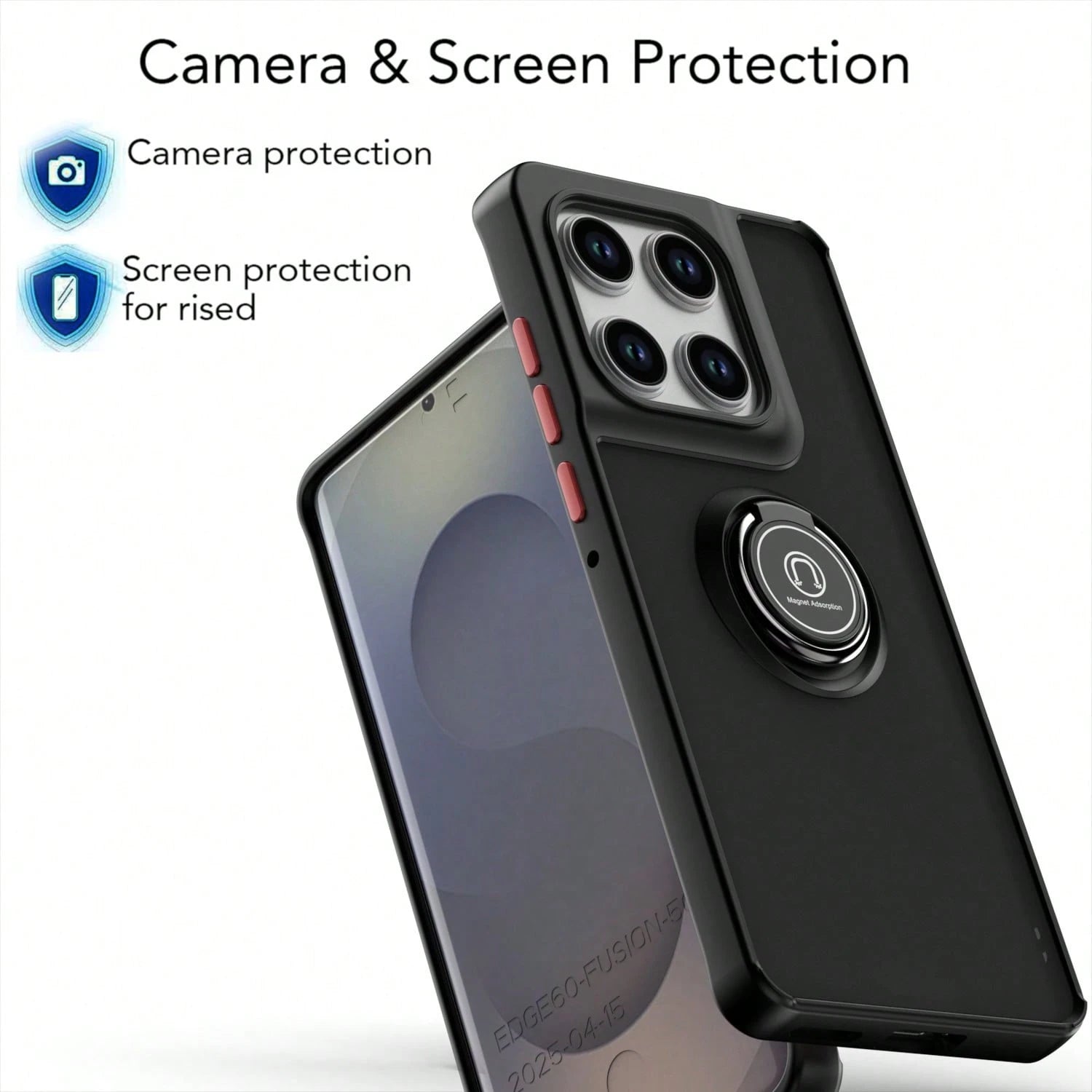 Compatible With Moto Edge60/50/40/30Pro/G12345678998765421 Phone Case, Skin-Friendly Anti-Fingerprint Ring Holder Shockproof Luxury Protective Case With Dust-Proof Holes, Thick Edges, Electroplated, C