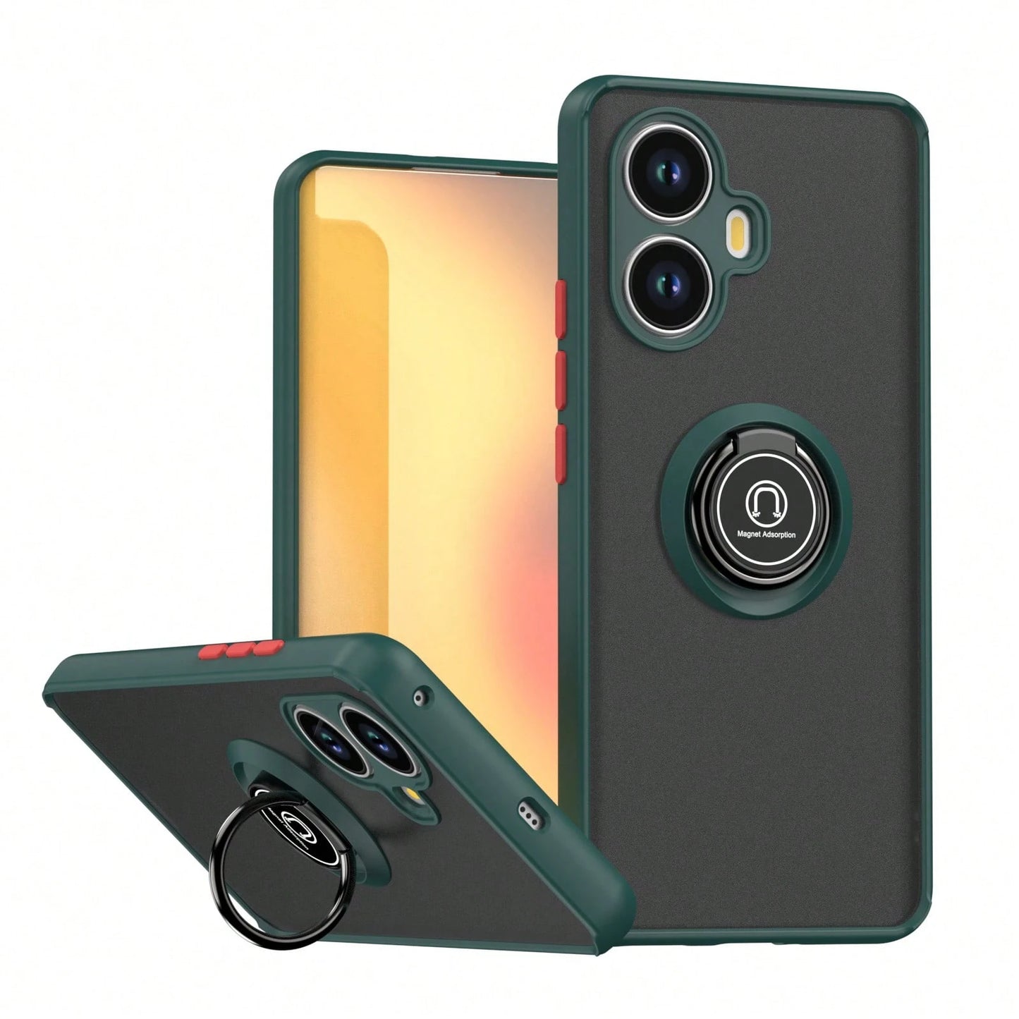 Compatible With Moto Edge60/50/40/30Pro/G12345678998765421 Phone Case, Skin-Friendly Anti-Fingerprint Ring Holder Shockproof Luxury Protective Case With Dust-Proof Holes, Thick Edges, Electroplated, C