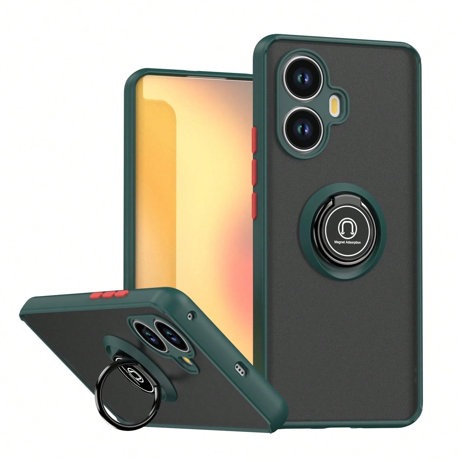Compatible With Moto Edge60/50/40/30Pro/G12345678998765421 Phone Case, Skin-Friendly Anti-Fingerprint Ring Holder Shockproof Luxury Protective Case With Dust-Proof Holes, Thick Edges, Electroplated, C