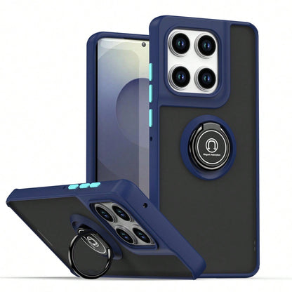 Compatible With Moto Edge60/50/40/30Pro/G12345678998765421 Phone Case, Skin-Friendly Anti-Fingerprint Ring Holder Shockproof Luxury Protective Case With Dust-Proof Holes, Thick Edges, Electroplated, C