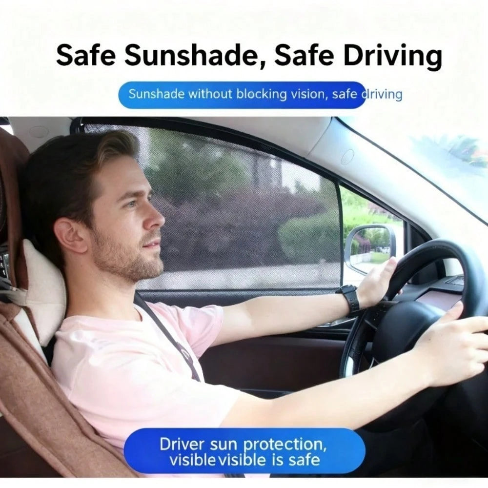 Complete Privacy And Sun Protection Window Film Kit- Titanium Silver Solar Tint With 10 Magnetic Car Sunshades