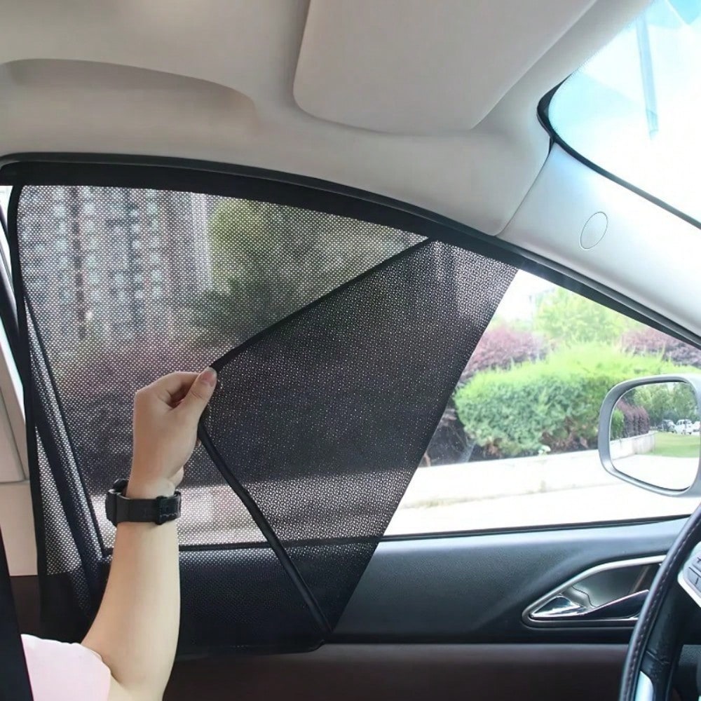 Complete Privacy And Sun Protection Window Film Kit- Titanium Silver Solar Tint With 10 Magnetic Car Sunshades