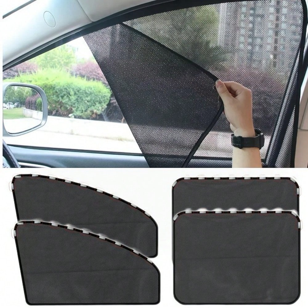 Complete Privacy And Sun Protection Window Film Kit- Titanium Silver Solar Tint With 10 Magnetic Car Sunshades