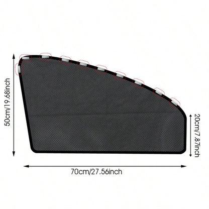 Complete Privacy And Sun Protection Window Film Kit- Titanium Silver Solar Tint With 10 Magnetic Car Sunshades