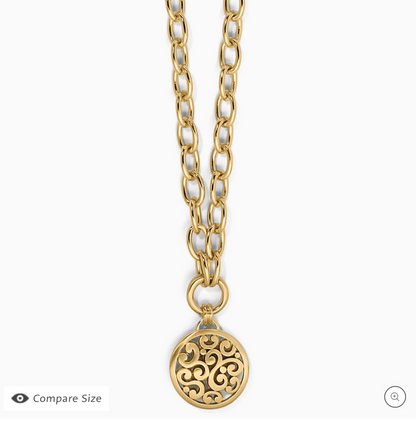 Contempo Medallion Charm Necklace Gold