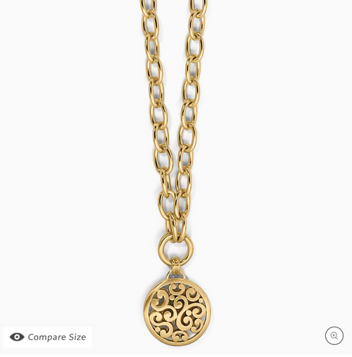 Contempo Medallion Charm Necklace Gold