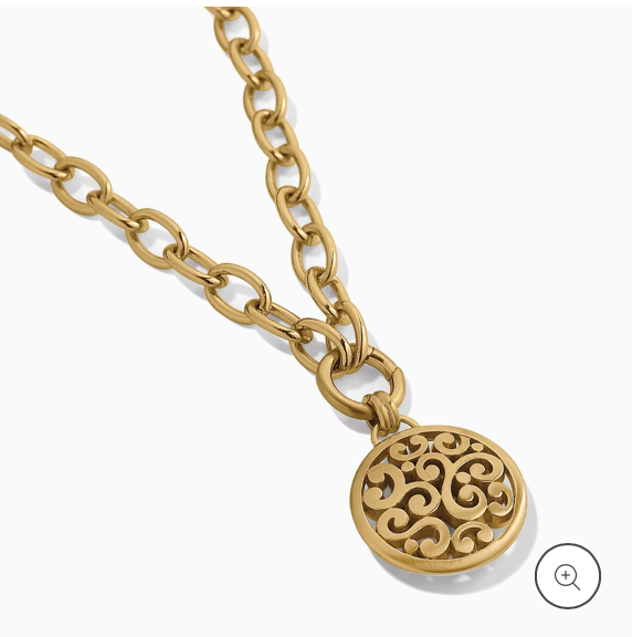 Contempo Medallion Charm Necklace Gold