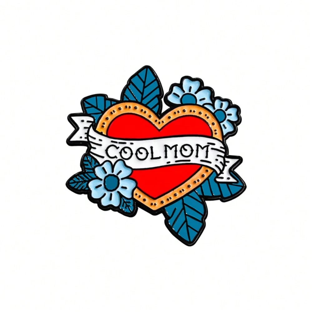 COOL MOM Enamel Brooch Fashion Decorative Brooches Ornaments Lapel Bag Badges Jewelry Gifts 2025 New Style Mother's Day Dress Accessories Pin For Clothes Bag Charm School Office Accessories Shirts Jac