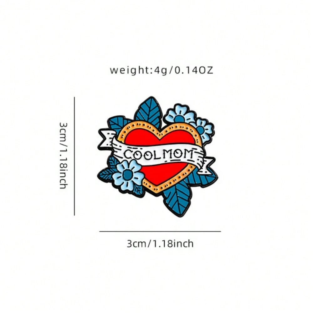 COOL MOM Enamel Brooch Fashion Decorative Brooches Ornaments Lapel Bag Badges Jewelry Gifts 2025 New Style Mother's Day Dress Accessories Pin For Clothes Bag Charm School Office Accessories Shirts Jac
