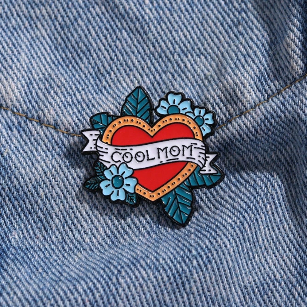 COOL MOM Enamel Brooch Fashion Decorative Brooches Ornaments Lapel Bag Badges Jewelry Gifts 2025 New Style Mother's Day Dress Accessories Pin For Clothes Bag Charm School Office Accessories Shirts Jac