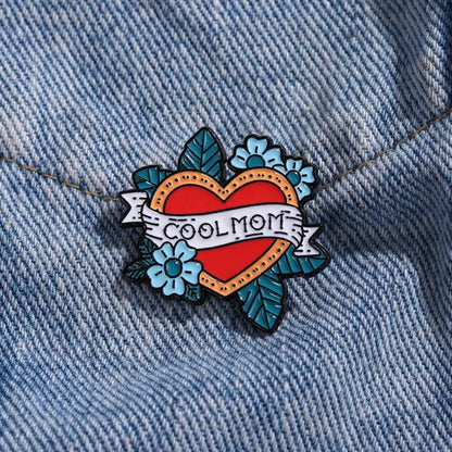 COOL MOM Enamel Brooch Fashion Decorative Brooches Ornaments Lapel Bag Badges Jewelry Gifts 2025 New Style Mother's Day Dress Accessories Pin For Clothes Bag Charm School Office Accessories Shirts Jac