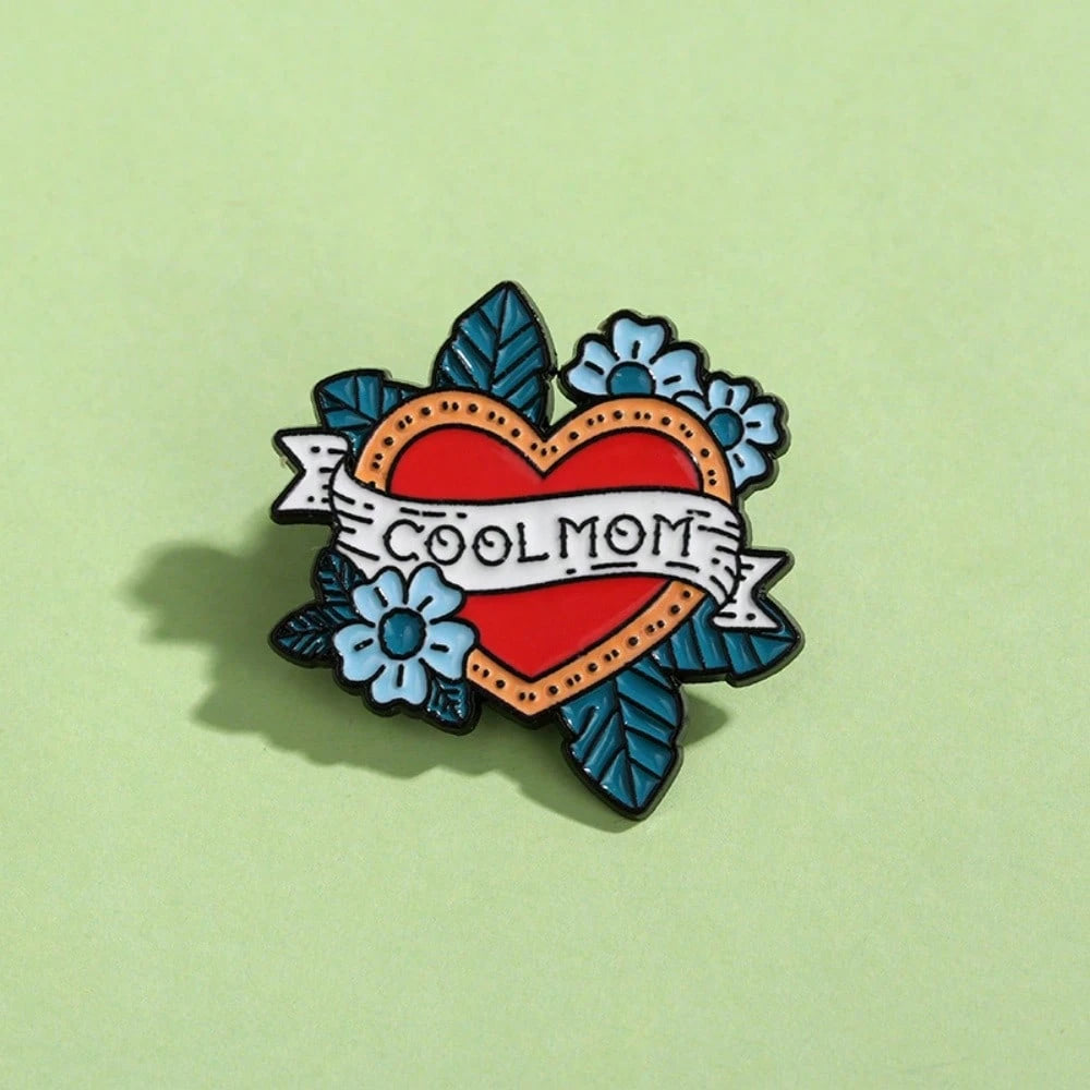 COOL MOM Enamel Brooch Fashion Decorative Brooches Ornaments Lapel Bag Badges Jewelry Gifts 2025 New Style Mother's Day Dress Accessories Pin For Clothes Bag Charm School Office Accessories Shirts Jac