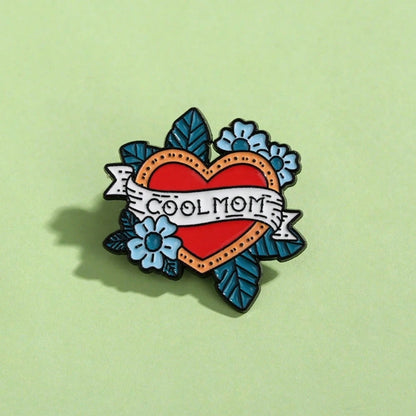 COOL MOM Enamel Brooch Fashion Decorative Brooches Ornaments Lapel Bag Badges Jewelry Gifts 2025 New Style Mother's Day Dress Accessories Pin For Clothes Bag Charm School Office Accessories Shirts Jac