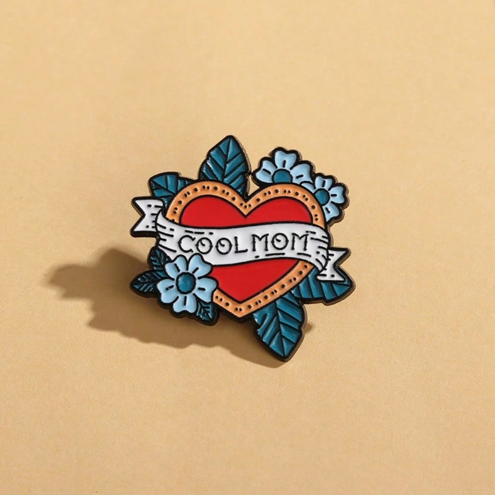 COOL MOM Enamel Brooch Fashion Decorative Brooches Ornaments Lapel Bag Badges Jewelry Gifts 2025 New Style Mother's Day Dress Accessories Pin For Clothes Bag Charm School Office Accessories Shirts Jac