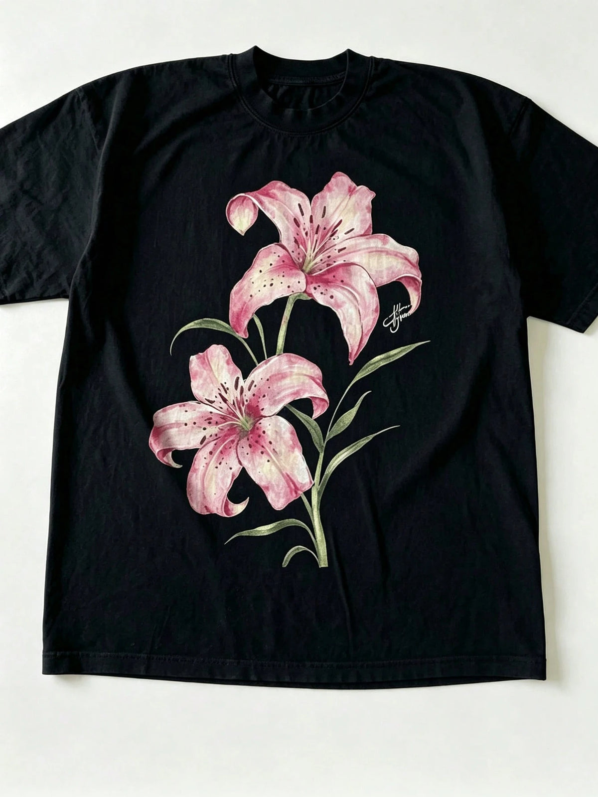 % Cotton Women Summer Top Pink Lily Floral Print Shirt Nature Inspired Soft Cotton Casual Wear Fashion Statement Piece