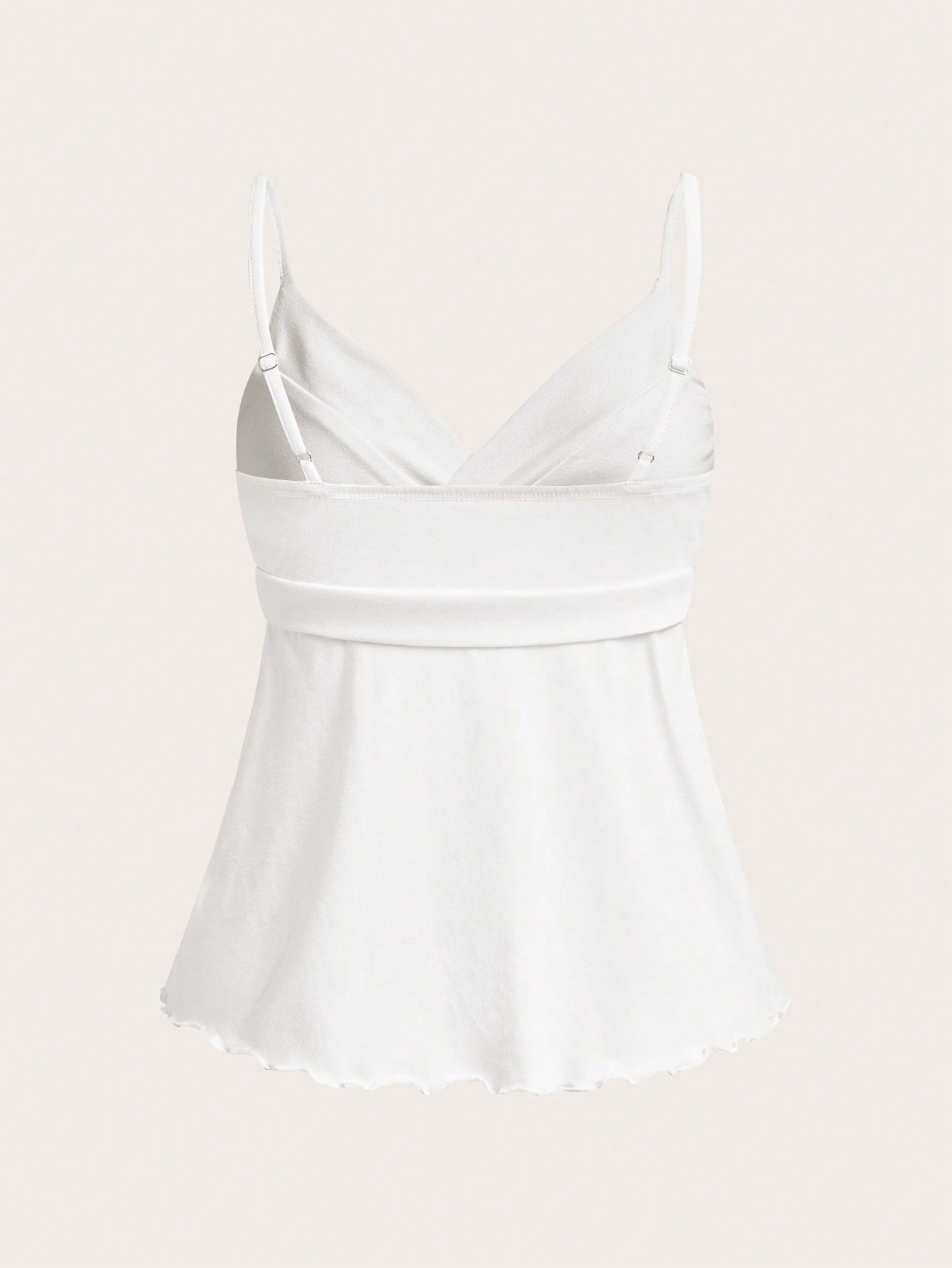 CovetEZ Women's Casual White Knit Tank Top, Spring/Summer Elegant Cami Babydoll Women Spaghetti Strap Tie Front